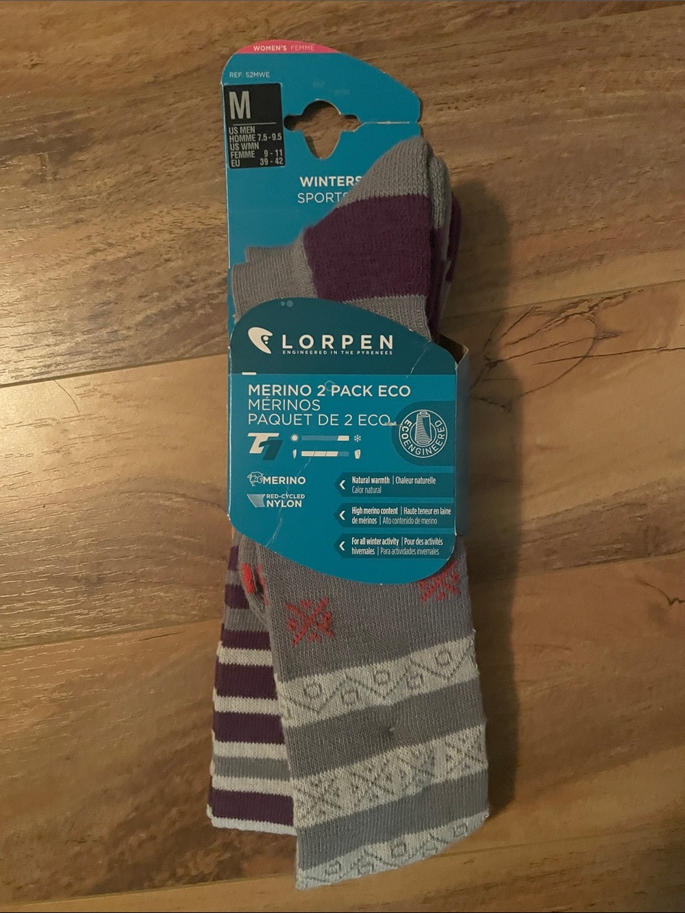 Lorpen Merino 2-Pack Socks - Gray & Purple